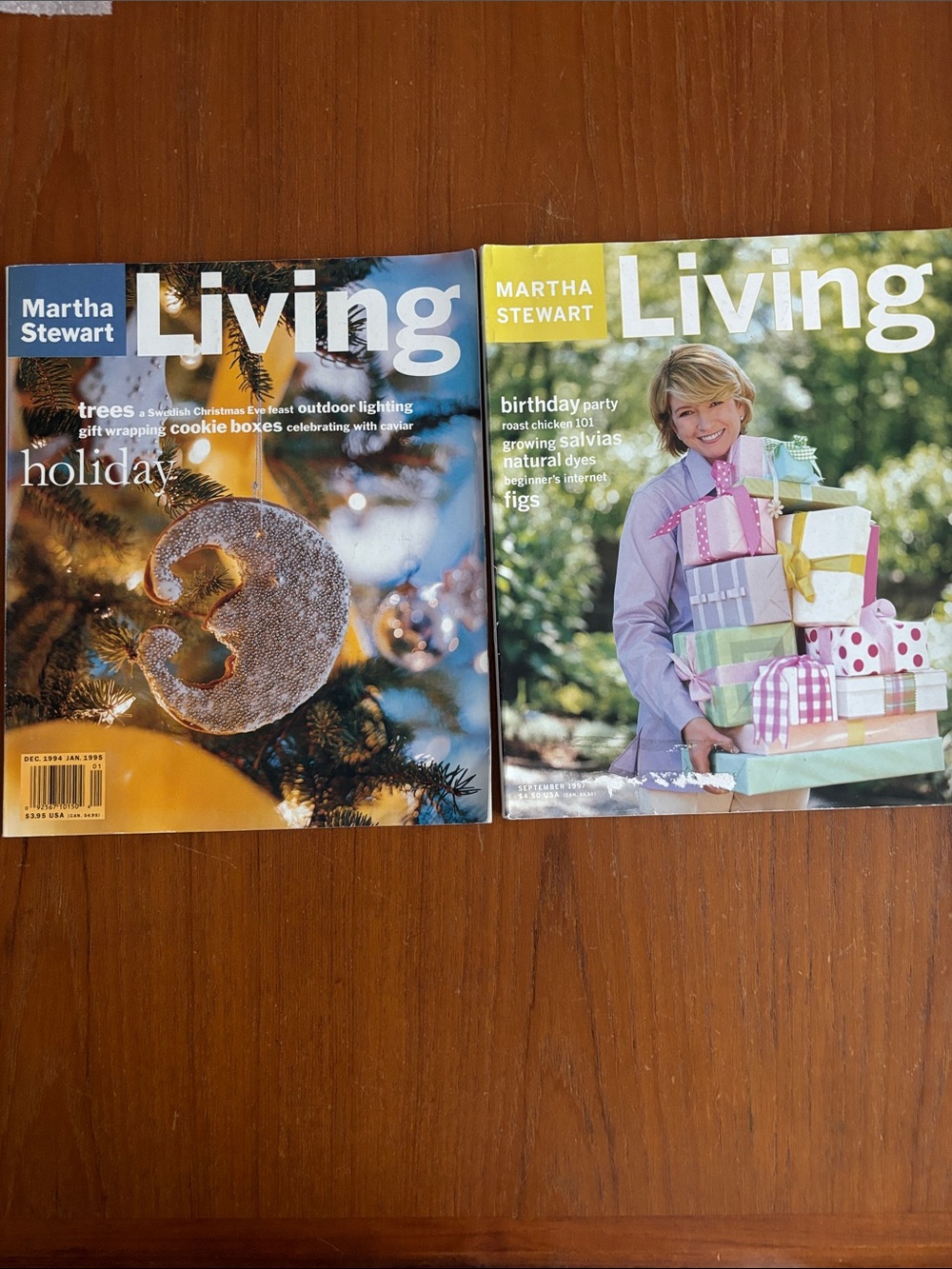Bundle of 2 Vintage December & September Martha Stewart Magazines 1995, 1997